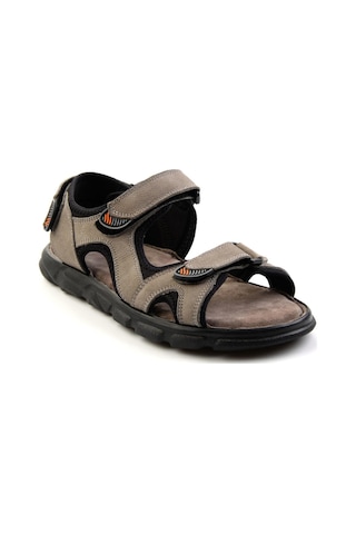 Gri Hakiki Deri Erkek Sandalet E05078102501