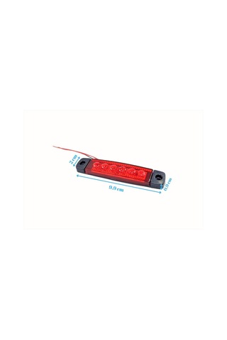 10 Adet Kırmızı Parmak Lamba 6 Led Su Geçirmez 12v 24v Emir
