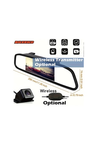Motion003 Bileeko 2 İn 1 Araba Ayna Ve Kamera Kiti Kablosuz Verici Sürümü Yüksek Çözünü