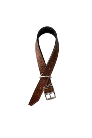 Ln Leather Gerçek Deri Orta Irk Vaketa Deri Köpek Tasması Taba 2.5 x 55 CM Taba