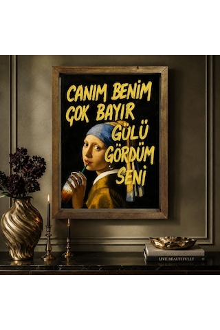 Bk Gift Vintage Klasik Sanat Esprili Sözlü Masif Ahşap Çerçeveli Dekoratif Tablo - 29