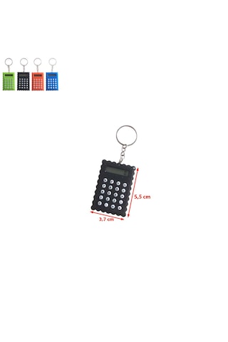 Bisküvi Şekilli Mini 8 Haneli Hesap Makinesi Anahtarlık 1 Adet Ebat: 5,5 Cm X 3,7 Cm Siyah