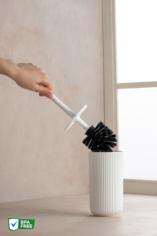 Nandy Home Kıl Fırçalı Hijyenik Tuvalet, Banyo Fırçası Beyaz
