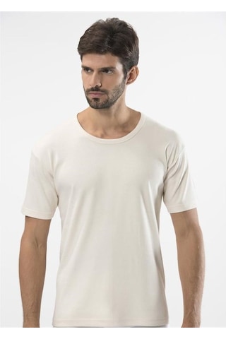 Türen 106 İnterlok O Yaka Erkek Fanila-krem Krem