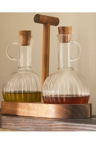 Mien Yağdanlık Seti Borosilikat Bambu G6019706