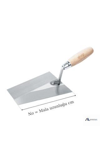 Skarp Duvarcı Malası 20 Cm Yay Çeliği Ahşap Saplı Duvar Sıva Mala