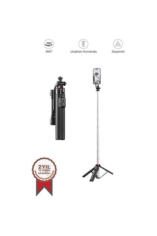 Çekim Aparatı Seyahat Standı Video Ayağı Tripod Çok Amaçlı Kumandalı Selfie Çubuğu C13 Siyah