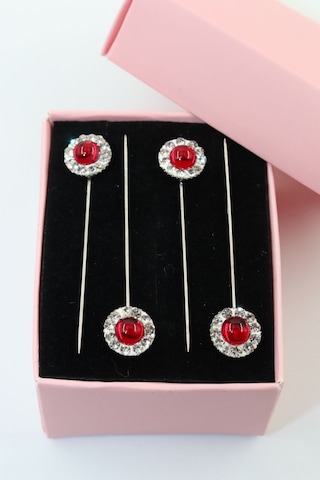 Numetal 4lü Kristal Taşlı Eşarp Iğnesi. Şal Iğnesi. Türban Iğnesi. Başörtü Iğnesi. Eşarp Ve Şal Iğnesi Gümüş Gri