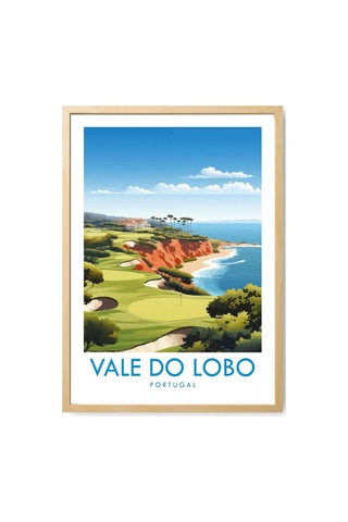 Vale Do Lobo Golf Seyahat Baskısı Vale Do Lobo Seyahat Posteri Algarve Golf Duvar Sanatı Portekiz Sahil Dekorasyonu Golfçü Hediyesi