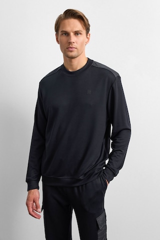 Backandbond Siyah Omuz Detaylı Bisiklet Yaka Sweatshirt