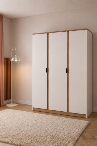 Rudu Asel 3 Kapaklı 92x182x44 Cm Giyisi, Eşya Dolap/gardırop Beyaz