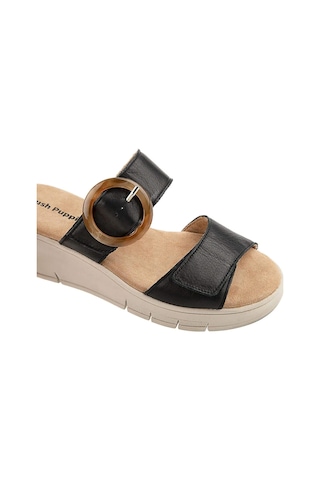 Hush Puppies Pigem 625207 Hakiki Deri Kadın Terlik Siyah Siyah