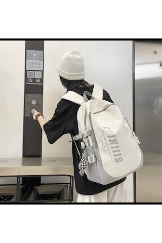 Japon Basit Ortaokul Öğrencileri Omuz Çantası-gri