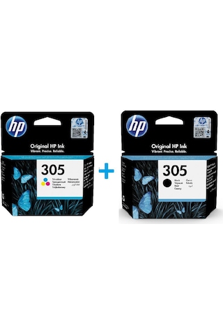 Hp 305 Siyah 3Ym61Ae Hp 305 Renkli 3Ym60Ae Kartuş Deskjet 2320 2710 Siyah