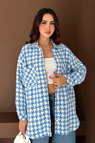 Kazayağı Gömlek Mavi Mavi