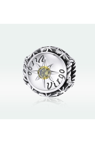 S925 Ayar Gümüş On İki Takımyıldızı Zirkon Boncuk Dıy Bilezik Kolye Aksesuarları, Stil: Başak Çok Renkli