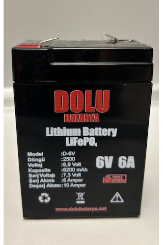 6 Volt 6 Amper Lithium Lifepo4 Akü Batarya
