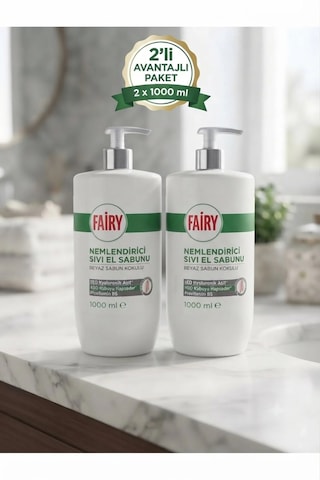 Fairy Sıvı El Sabunu Beyaz Sabun 2x1000 Ml