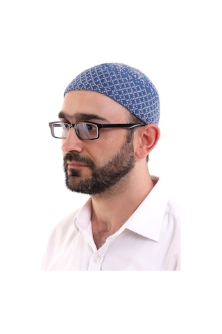 Kışlık Yün Takke - Mavi (554322612)