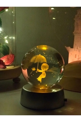 Mobgift 3d Küçük Prens Temalı Işıklı Cam Küre