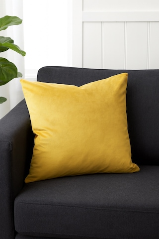 Düz Kadife Kırlent Kılıfı Sarı 40x40 Sarı
