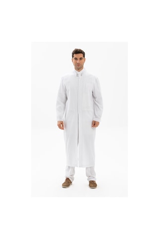 Şile Bezi İnce Erkek Namaz Cübbesi Yazlık Namazlık Pamuk Kumaş Cübbe Beyaz Byz-beyaz Beyaz