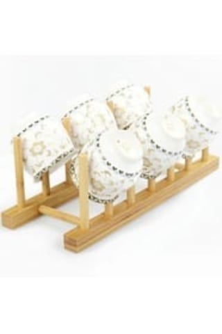Bambu 6 Lı Tabak Düzenleme Aparatı Tabaklık 30x12 Cm Kahverengi
