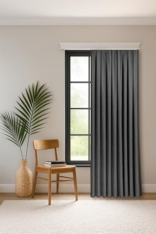 Gauze Fabric Design Safir Antrasit Ekstrafor Büzgülü Kadife Dokulu Yüksek Kaliteli Tek Kanat Fon Perde 200 X 250 Çok Renkli