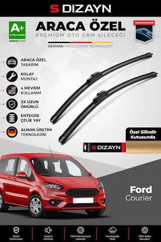 S-dizayn Ford Courier Ön Cam Silecek Seti 2014-2023 Premium Araca Özel 70-40 Cm A+ Kalite