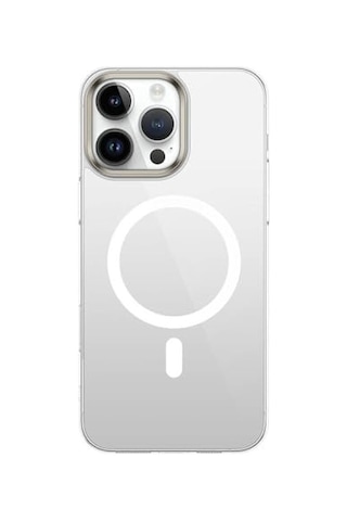 Apple İle Uyumlu İphone 16 Pro Max Kılıf M-safe Şarj Özellikli Şeffaf Cam Arka Yüzey Zore G-glass Kapak Şeffaf Genel