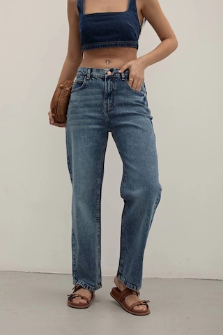 Premium Mide Blue Mom Fit Jeans Mide Blue