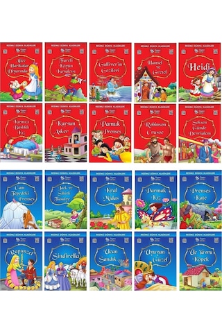 1.ve 2. Sınıflar Için Resimli Dünya Klasikleri 1-3 20 Kitap + Kitap Okuma Not Defteri