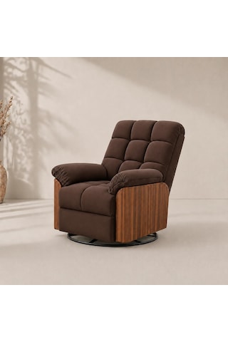 Smarto Relax Tv Koltuğu Porto Comfort Döner Ve Sallanan Elektrikli Mekanızmalı Sırt Dayanağı Kontrol Panelli Ergonomik 8 Farkli Renk Seçenek Dekoratif Baba Koltuğu Kahverengi