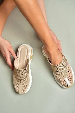 Fox Shoes U312514415 Bej File Kadın Terlik Bej-file Çok Renkli