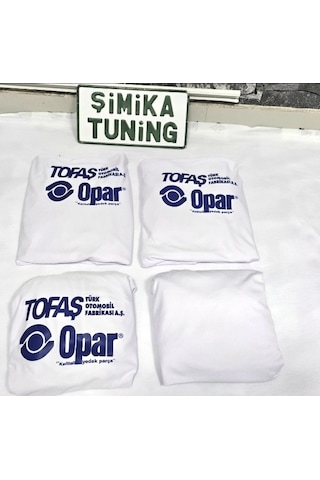 Tofaş Oto Beyaz Opar Ön Arka Kılıf Arka 2 Parça Logolu Likralı Esnek Tüm Araç Modellerine Uyum Sağl 1 Takım