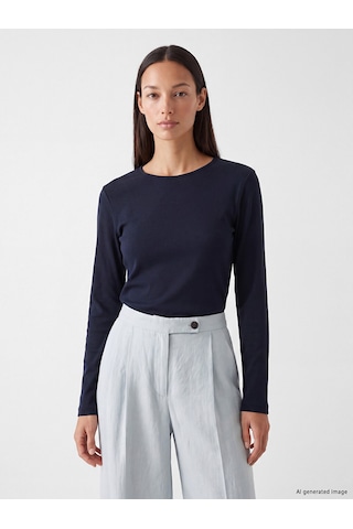 Lcw Everyday Lacivert Bisiklet Yaka Kadın Body