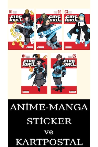 Fire Force 1-2-3-4-5 Manga Seti 5 Kitap / Anime-manga Sticker Ve Kartpostal