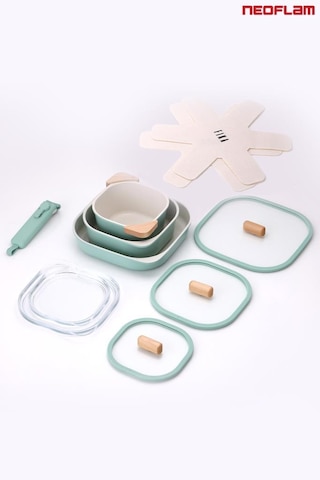 Neoflam Fika Comfort Yeşil Tencere Ve Tava Seti