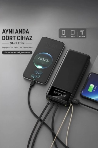 Delux Serisi Powerbank Trm1011 Siyah 10.000 Mah Seyyar Batarya Cihaz Enerjisi Yedek Güç Çok Renkli