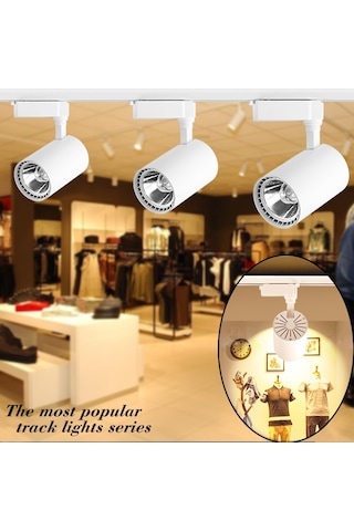 4 Adet Dekoratif Led Ray Spot + 1 Metre Ray Beyaz Kasa Günışığı