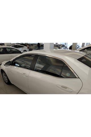 Toyota Corolla Uyumlu 2013-2018 Cam Çıtası Nikelaj Tam Set