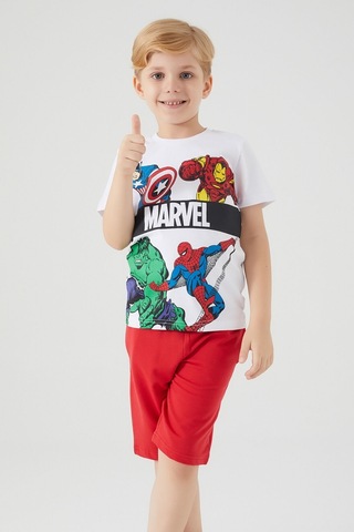 Marvel Comıcs Erkek Çocuk Bermuda Takım Beyaz