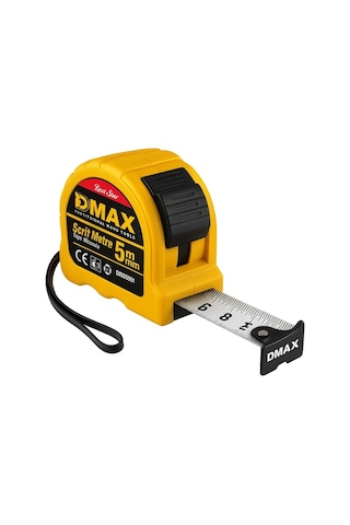 590e Şerit Metre 5 Mt X 19 Mm Sarı Siyah Renk Kombinasyonlu Kaliteli 5x19mm