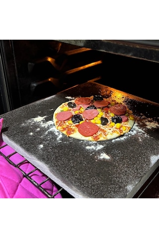 Doğal Bazalt Mangal Ve Barbekü Taşı, Pizza,fırın Taşı, Ekmek, 35 40 Cm Doğal Bazalt Pişirme Taşı