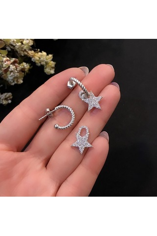 Stela Halka Yıldız Gümüş Küpe