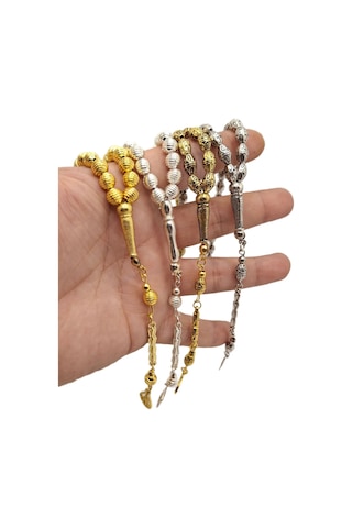 Han Ticarethane 4 Lü Altın Gümüş Benzetme Metal Tesbih Seti