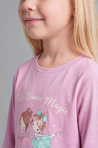 Defacto Bisiklet Yaka Baskılı Üst Lastikli Paça Alt 2li Pijama Takımı Kız Bebek I1003a526aupr139 Mor-pr139