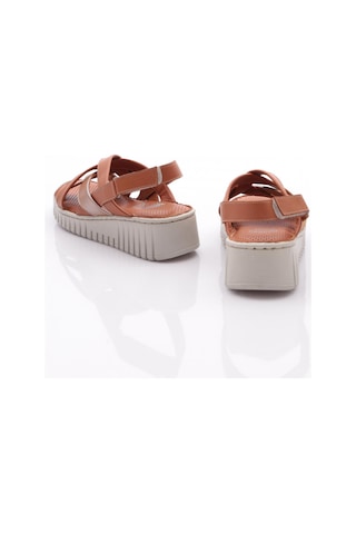 Dgn 1013 Kadin Kalin Taban Sandalet Taba