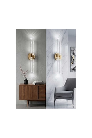 Bubbleflux Dubble Large 51 Cm Modern Tasarım Led Aplik - Duvar Lambası - Gold - Pilli - Beyaz Led Altın