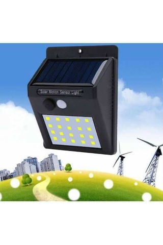 Hareket Sensörlü Pır 20 Led Solar Enerji Su Geçirmez Duvar Lamba